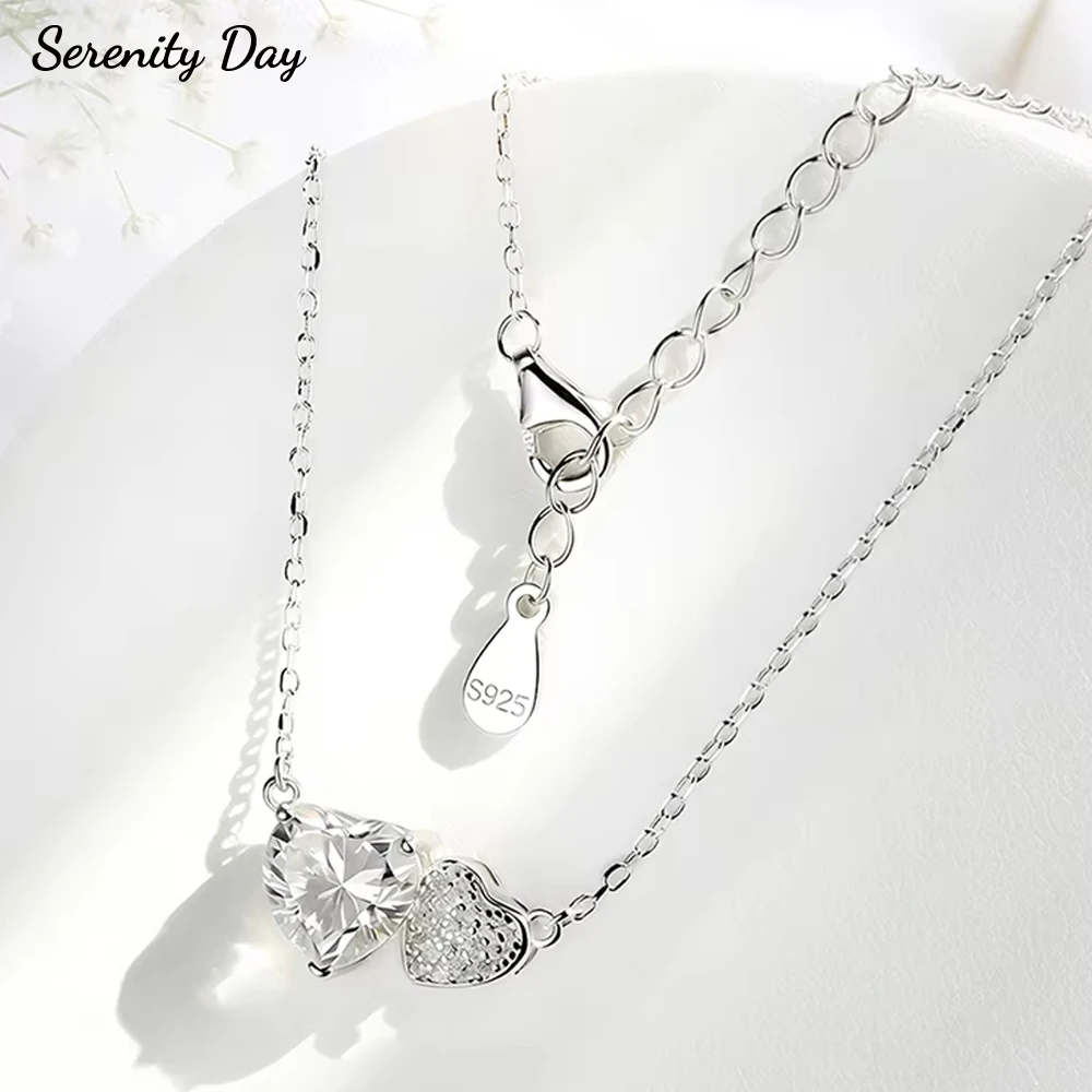 

Serenity 2ct All Moissanite Necklace For Women Sparkling D Color Heart Cut Pendant Necklace S925 Sterling Silver Chain Jewelry