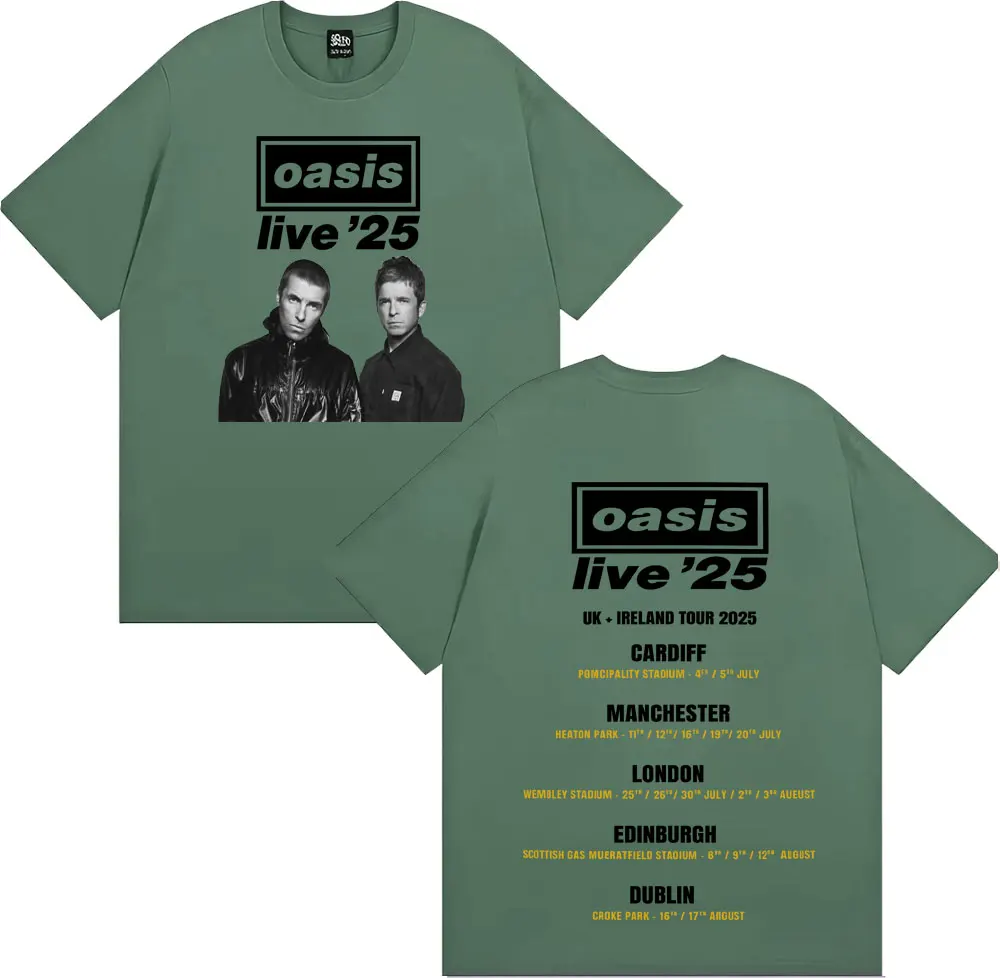 Rock Band O-Oasis Live '25 UK & Ireland Tour 2025 Printed T-shirt
