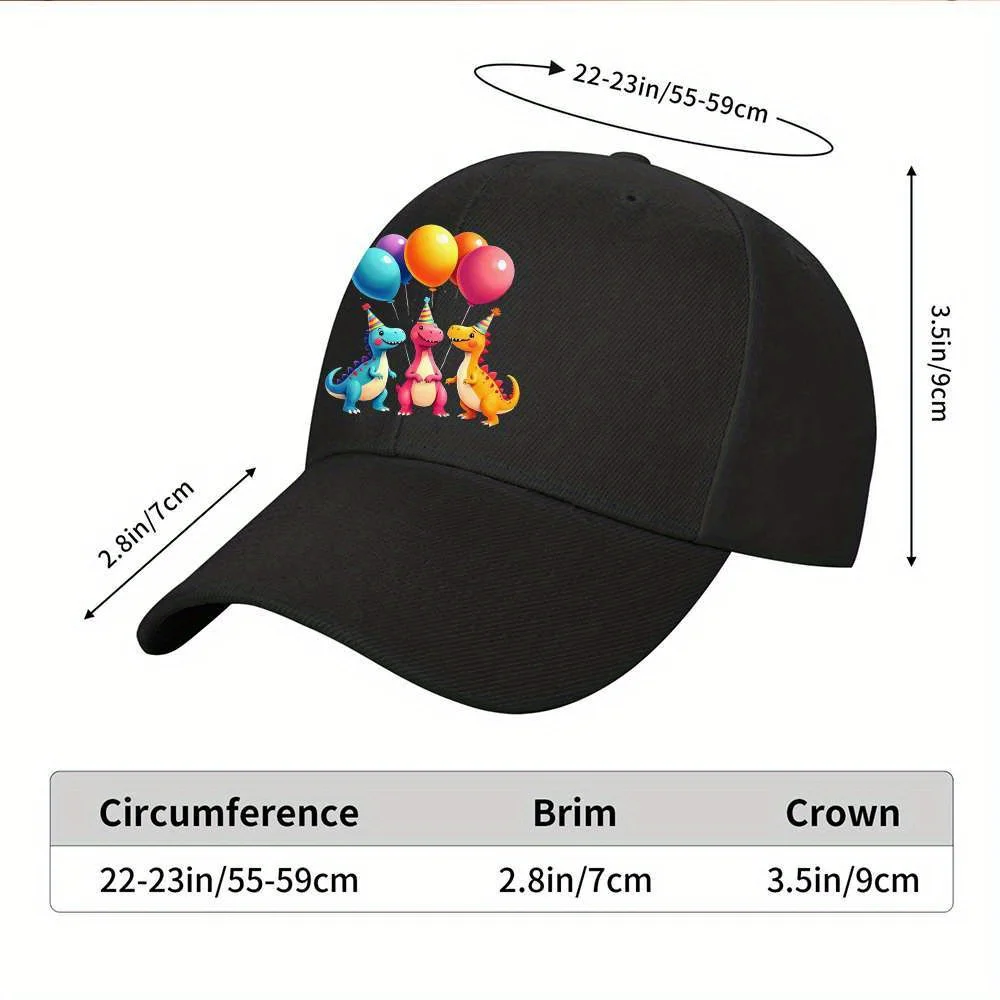 Cute Dinosaur Balloons Baseball Cap Unisex Adjustable Polyester Casual Hat