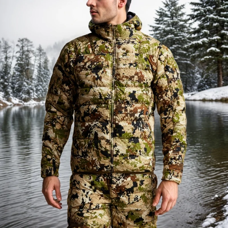 Ainfad-Chaqueta de plumón ligera Kelvin para hombre, ropa de caza, pesca, Camuflaje