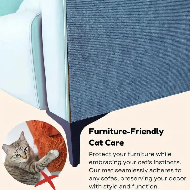 Cat Scratch Rug Self-Adhesive Trimmable Cat Mat Cat Scratching Pad Flat Cat Scratcher Easy Pad Replacement For Cat Tree Shelves