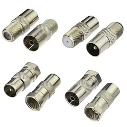 F TV to IEC PAL DVB-T Male Plug & Female Jack Striaght RF Adapter Connector Coaxial Wire Terminals