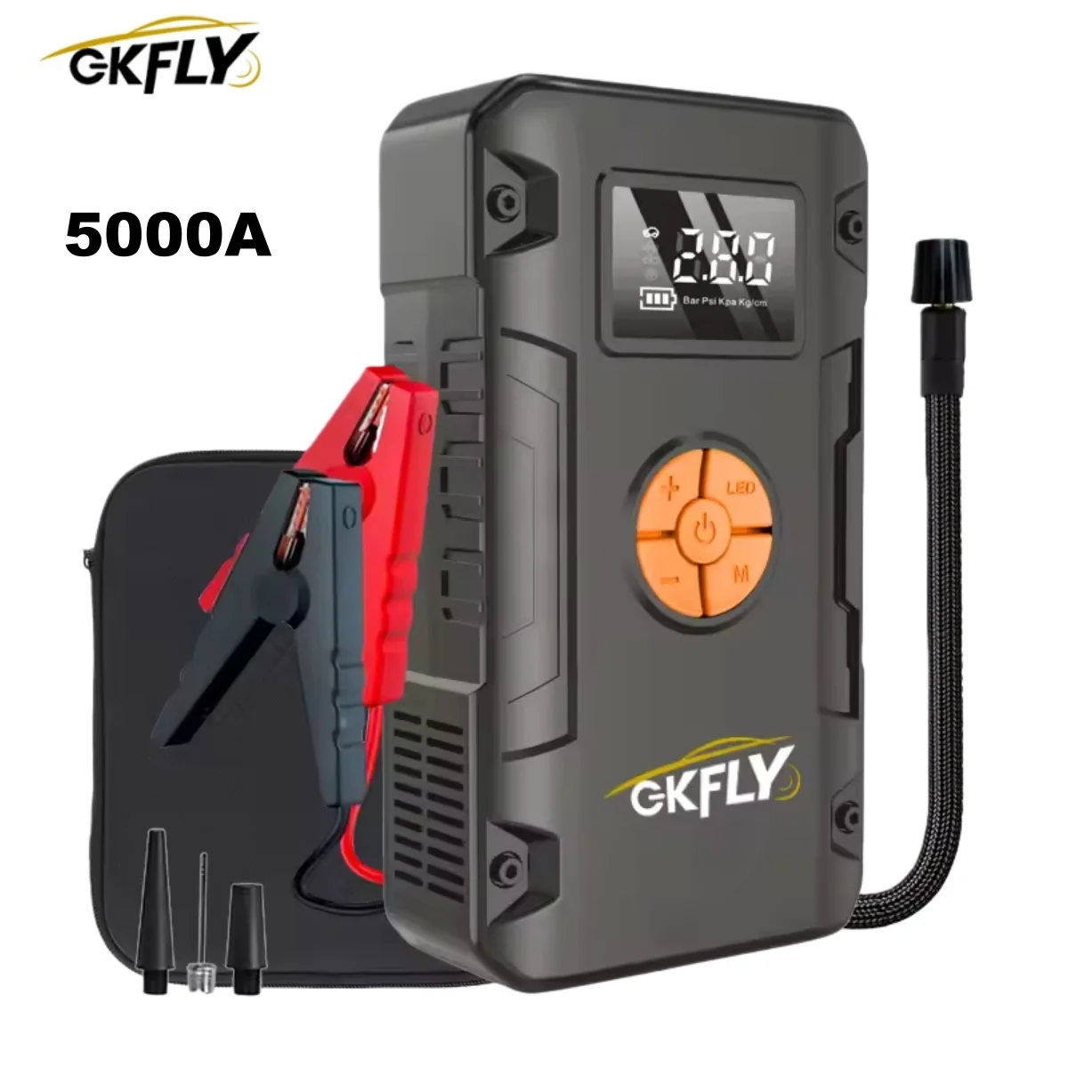 Nieuwe 4-in-1 auto jumpstarter luchtcompressor 2000A 5000A draagbare powerbank 16000mAh auto acculader booster startapparaat