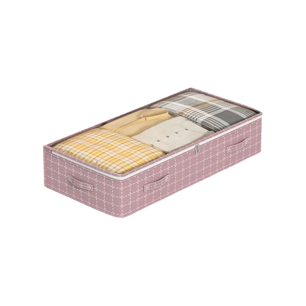 

Non-Woven Fabric Under Bed Storage Bag Clear Window Dual Zipper Underbed Flat Storage Boxes with Handle Dustproof