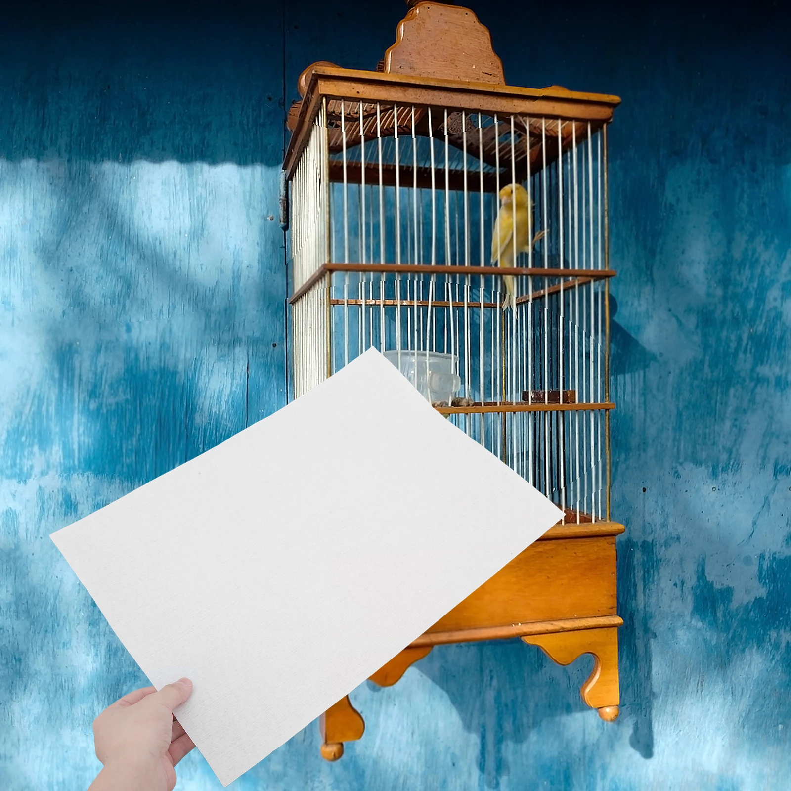 

100 Pcs Disposable Water-absorbing Chassis Bird Cage Liners Paper Pads for Mat Cushion Parrot