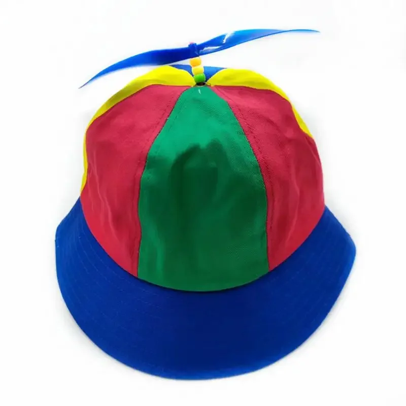Adulto crianças verão helicóptero hélice balde chapéu boné colorido retalhos libélula frisado cosplay festa ajustável snapbackhat