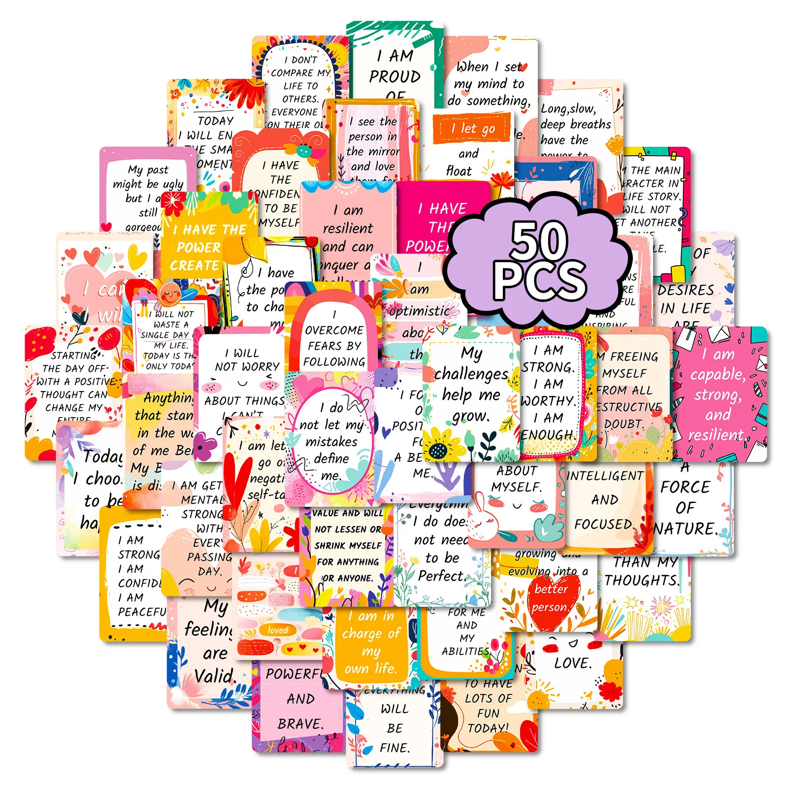 50/100PCS Workplace Motivation Text Graffiti Stickers Positive Energy Self Affirmation Emotional Healing Stickers