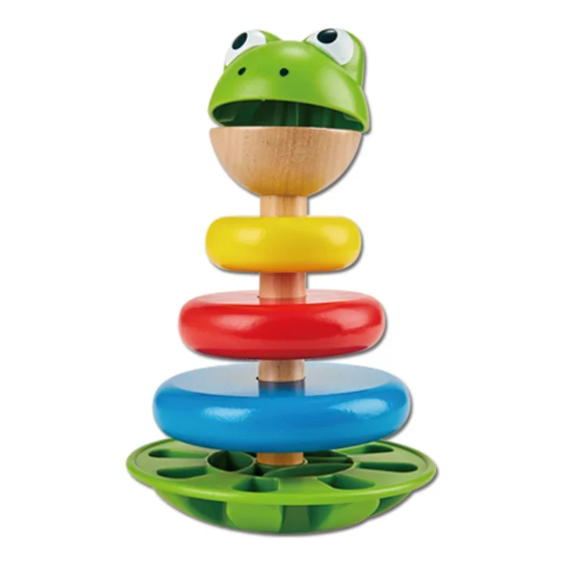 

Frog Fancy Rings Stack Tower Rainbow Rings Stack 1 Year Old + Children's Educational Toys