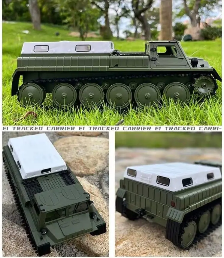 RC crawler retro military transport vehicle The tank chassis is refitted into a personnel carrier transport vehicleall-terrain r