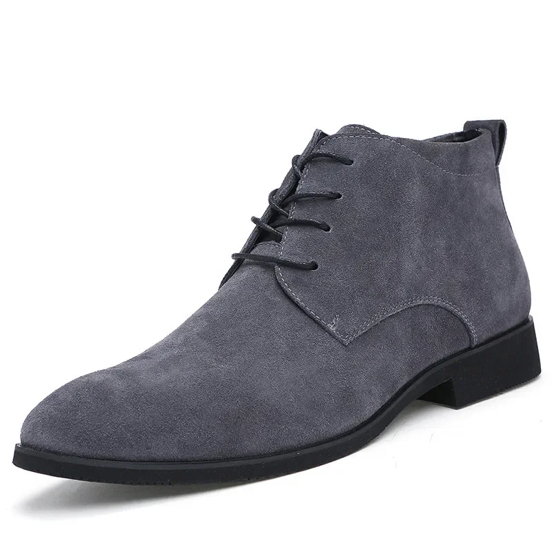 Genuine Leather Men\'s Boots 2024 British Style Men Leather Shoes Comfortable Wear-resistant Male Casual Boots Botas Para Hombre
