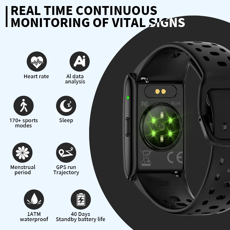 LIGE Kein Bildschirm Smart Uhr Männer Ultra Licht Armband Blut Sauerstoff Herz Rate Monitor 24H Gesundheit Band Sport Fitness smartwatch Neue