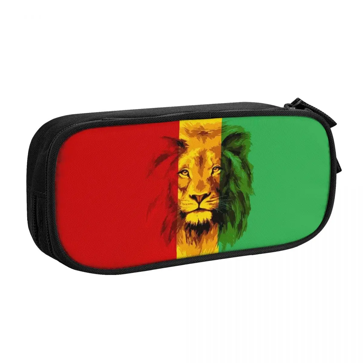 Custom Jamaica Reggae Rasta Lion King School Pencil Cases Girls Boys Large Storage Pencil Pouch Students Stationery