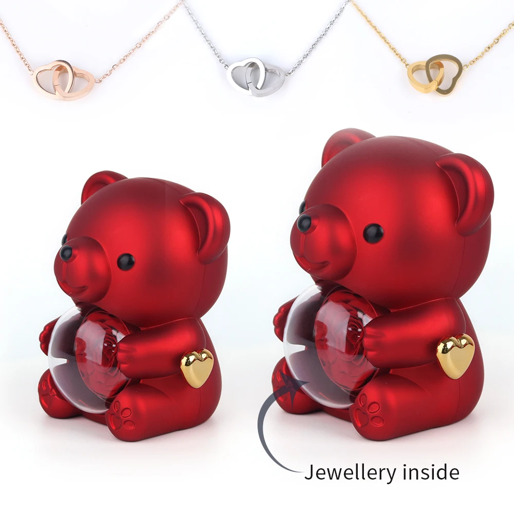 

Cute bear design jewelry box, two optional, fashion love necklace, mother's day, birthday, romantic gift for your girlfriend