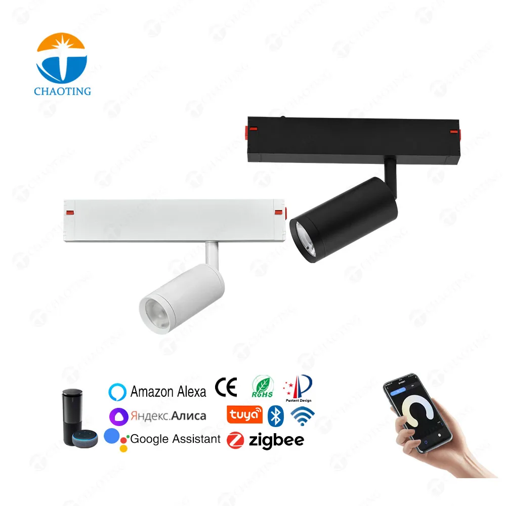 

New Recessed LED Tracklight Cob Magnetic Track Lamp Smart Wifi Zigbee Tuya Bluetooth Spot Lighting Rail System Led Track Lights