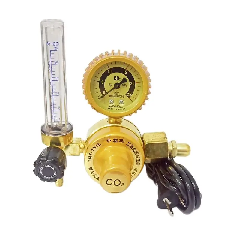 Electrical Heated Carbon Dioxide Meter Pressure Reducer, 36V 110V 220V, CO2 Pressure Regulator Valve Flow Meter Gauge редуктор