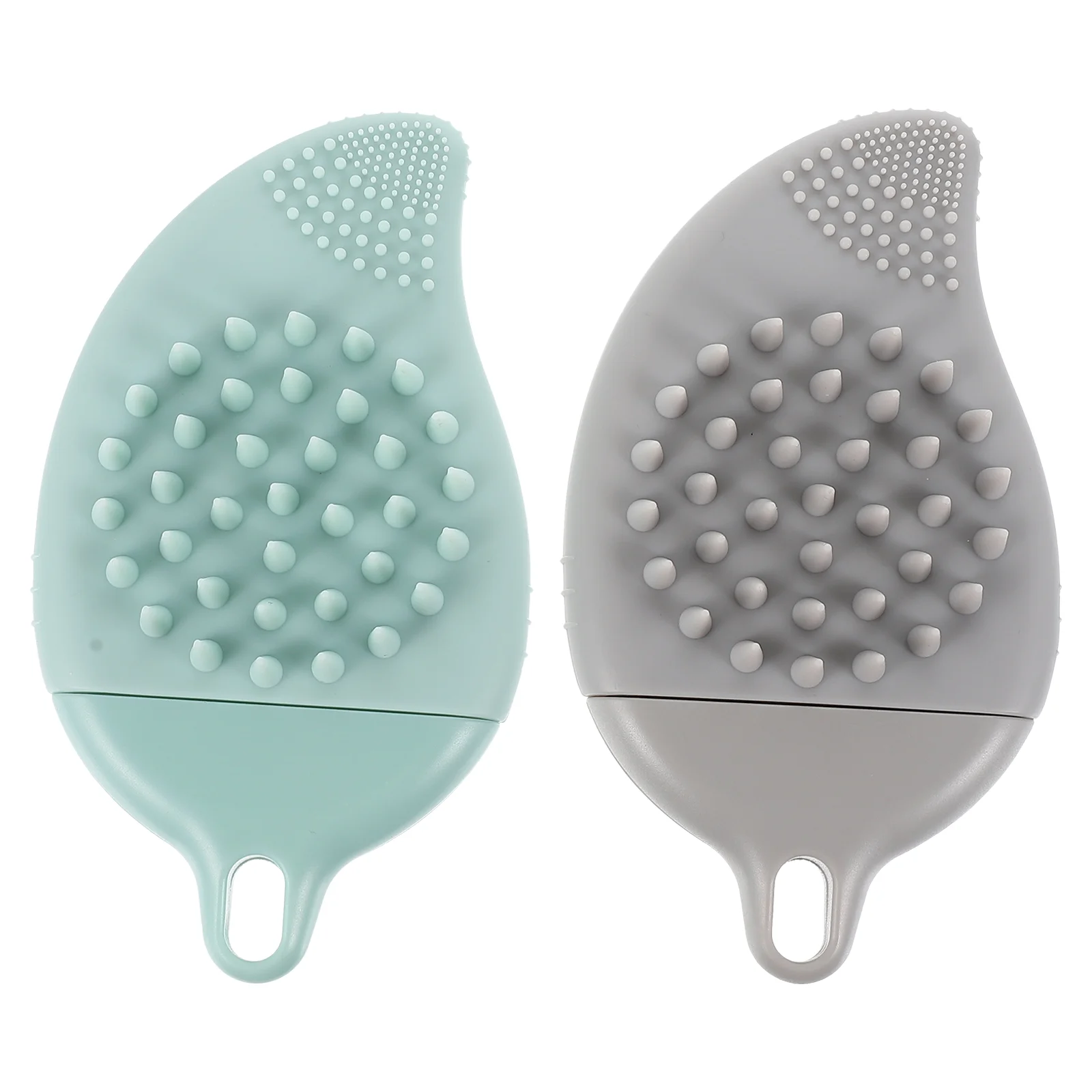 2 Pcs Shampoo Massage Brush Mens Face Cleaning Take Bath Multifunctional Multi-purpose Silica Gel Silicone Child Man Baby