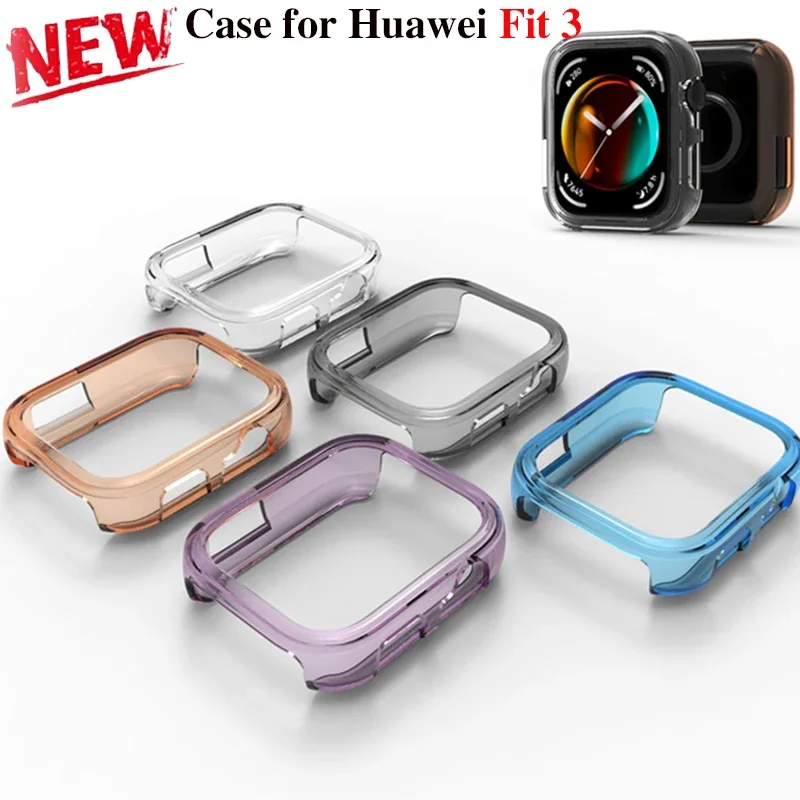 Soft TPU Case for Huawei Fit 3 Smart watch fit3 Hollow Bumper Shell Protector for huawei fit3 no film Accessories