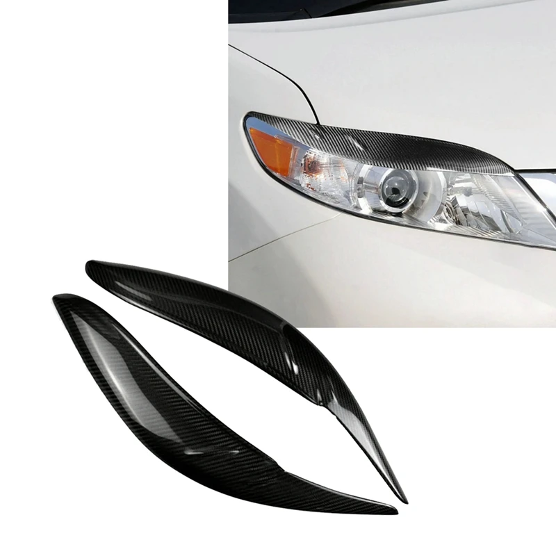 

Car Carbon Fiber Headlights Eyebrow Eyelid Trim Cover Sticker Car Styling Parts Accessories For Toyota Sienna LE SE 2011-2020