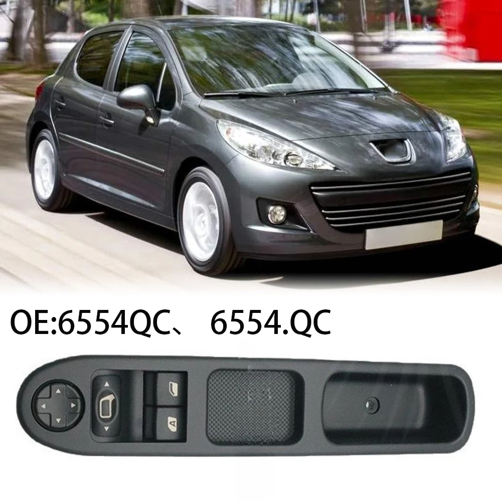 6554QC Driver Side Power Window Control Switch with Dual Lift Buttons for For 207 2006-2014 and For C3 2009-2014