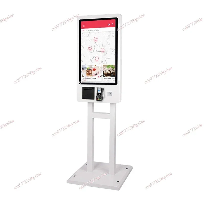 Cashless POS Payment Terminal Kiosk, Floor Stand Machine, Self Service Order, Restaurant, 21, 24, 27, 32Inch Touch Sc