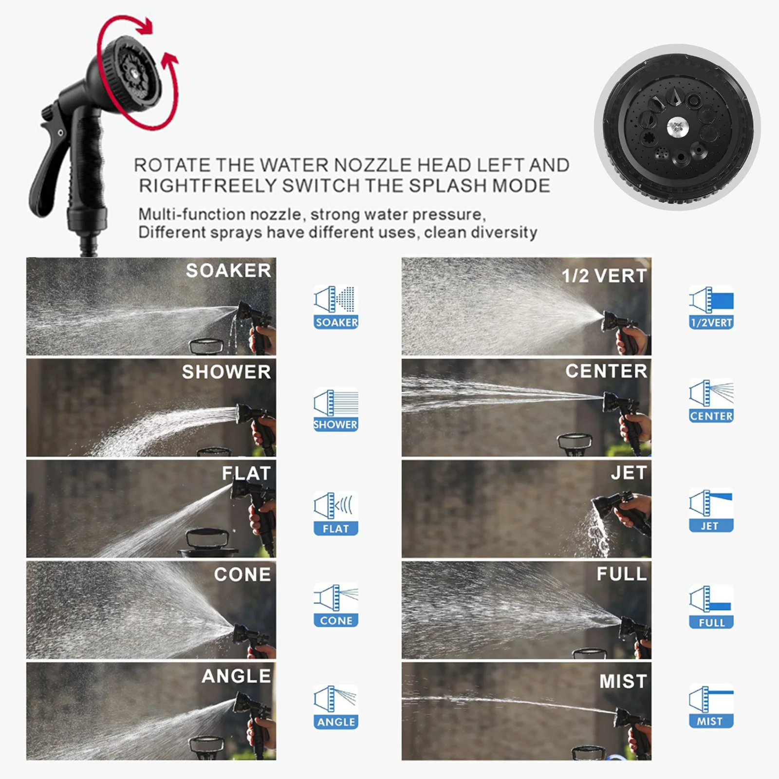 

Portable Water Sprayer with 3 Meter Long Hose Portable Shower Multi-Functional Shower Pump for Hiking Traveling Garden Beach