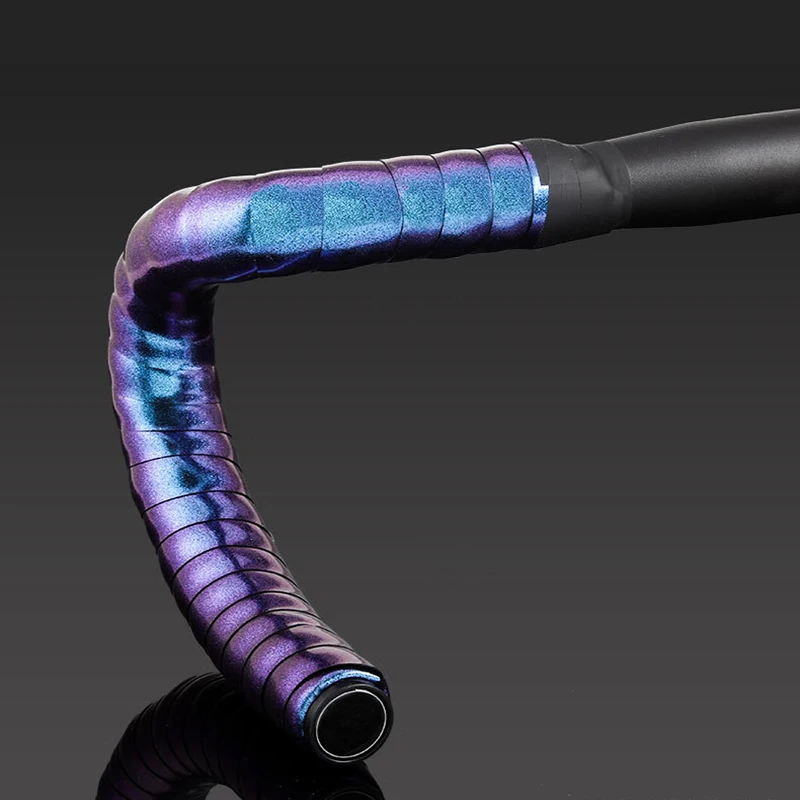 2 stücke Chameleon Farbe Rennrad bar Band EVA PU Fahrrad Lenker Band Atmungsaktiv Schweiß Anti-Skid Stoßdämpfer Wrap band 2150mm – Detail 3