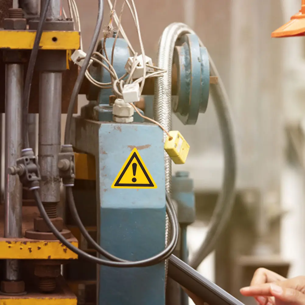 

10Pcs Safety Warning Stickers Exclamation Mark Yellow Waterproof Self Adhesive Caution Label Workplace Hazard Warning Signs