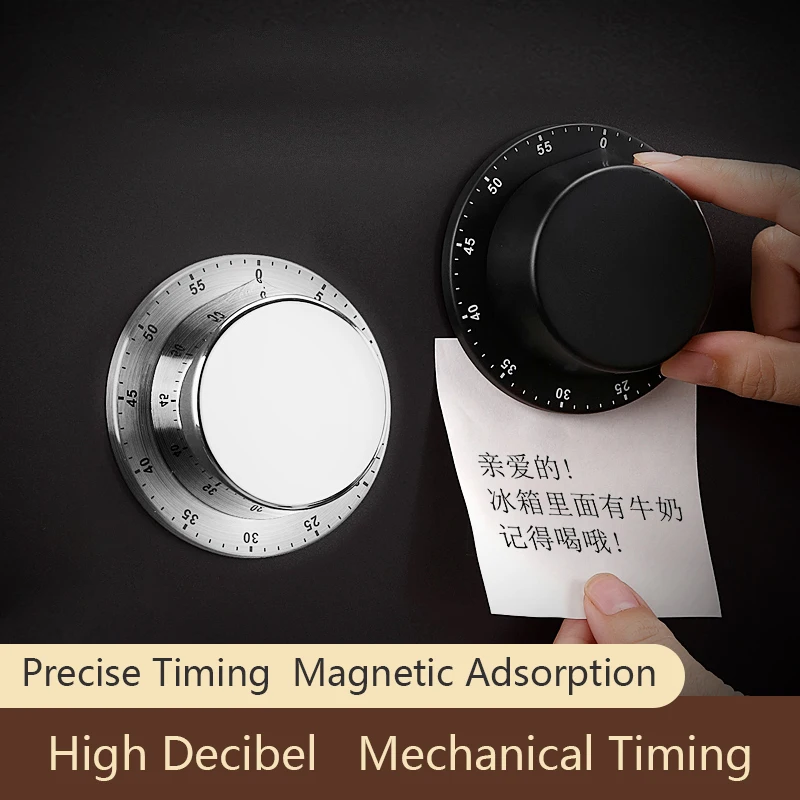 

Mechanical Stainless Steel Flying Saucer Timer, Magnetic Kitchen Baking Reminder & Study Time Management Alarm
