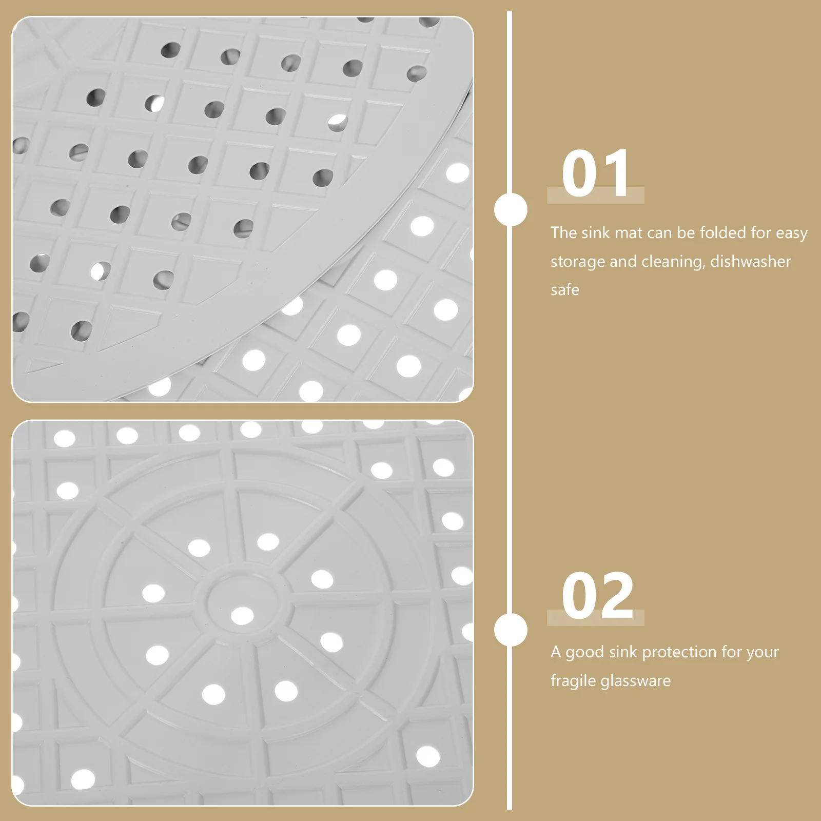 

2pcs Sink Mat Set Rubber Kitchen Sink Mats For Bottom Dish Drying Mat Drain Rack Protector Pad Drying Mats Countertop Storage