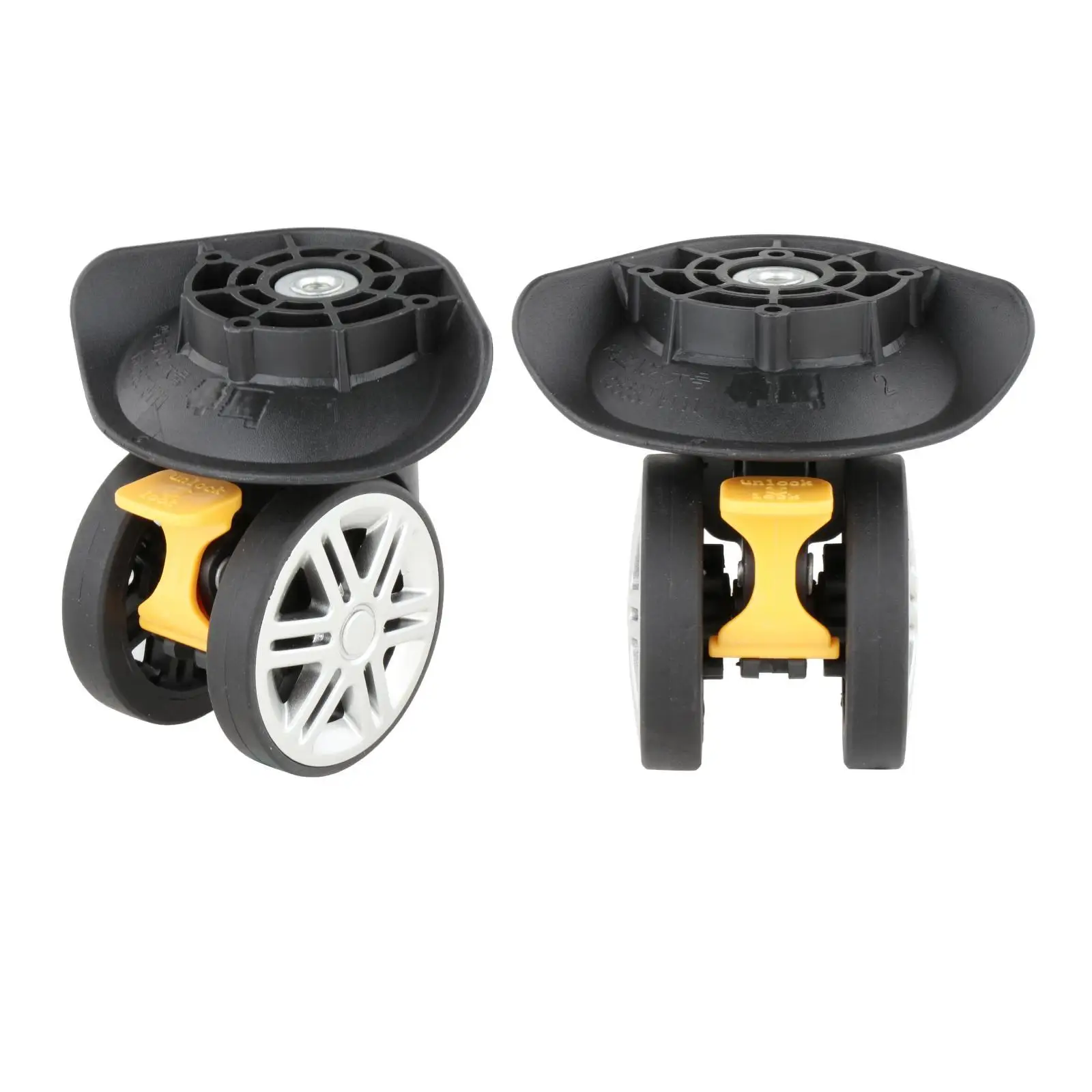 2Pcs Replacement Luggage Wheels A19 360 Degree Rotation Double Row Roller Universal Luggage Mute Wheel for Travel Suitcase Black