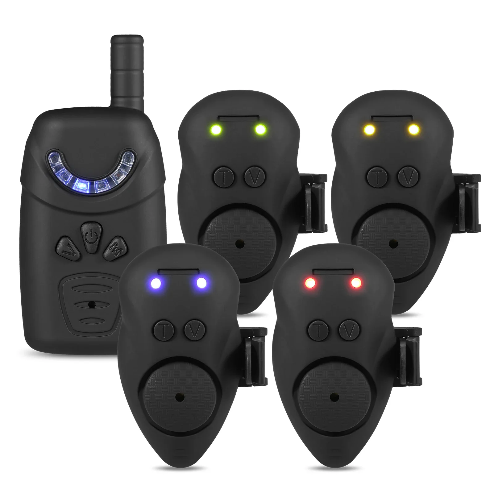 

Fishing Bait Alarm Set with Portable Case Bait Alert Set Luminous Fishing Bait Indicator Digital Fishing Alert Kit Outdoors