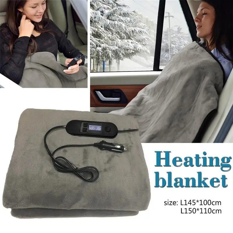 12V Car Electric Heated Blanket Energy Saving Warm Autumn Winter Car Electric Blanket Heating RV SUV Truck 100*60cm