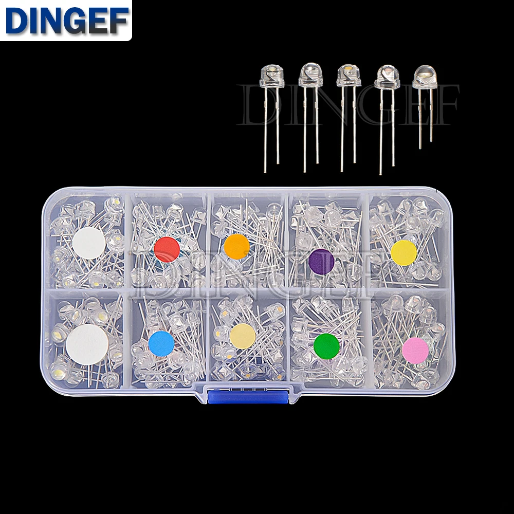 

200PCS 5mm LED Straw Hat Clear Wide Angle Emitting Diode Bulb DIY Lights bead red,orange,yellow,green,blue,，white,purple,pink