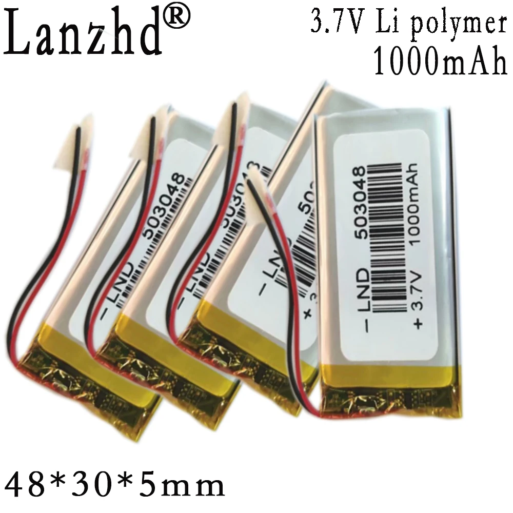 1-12pcs Li Polymer Battery 503048 3.7V 1000mah Cells For dashcam beauty tablet Bluetooth speaker Bank Tablet DVD intercom