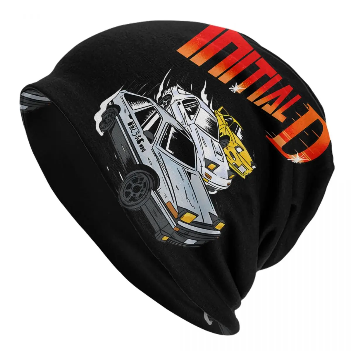 Initial D Skullies Beanies Caps Initial D Vintage Sticker Thin Hat Autumn Spring Bonnet Hats Men Women's Unisex Ski Cap