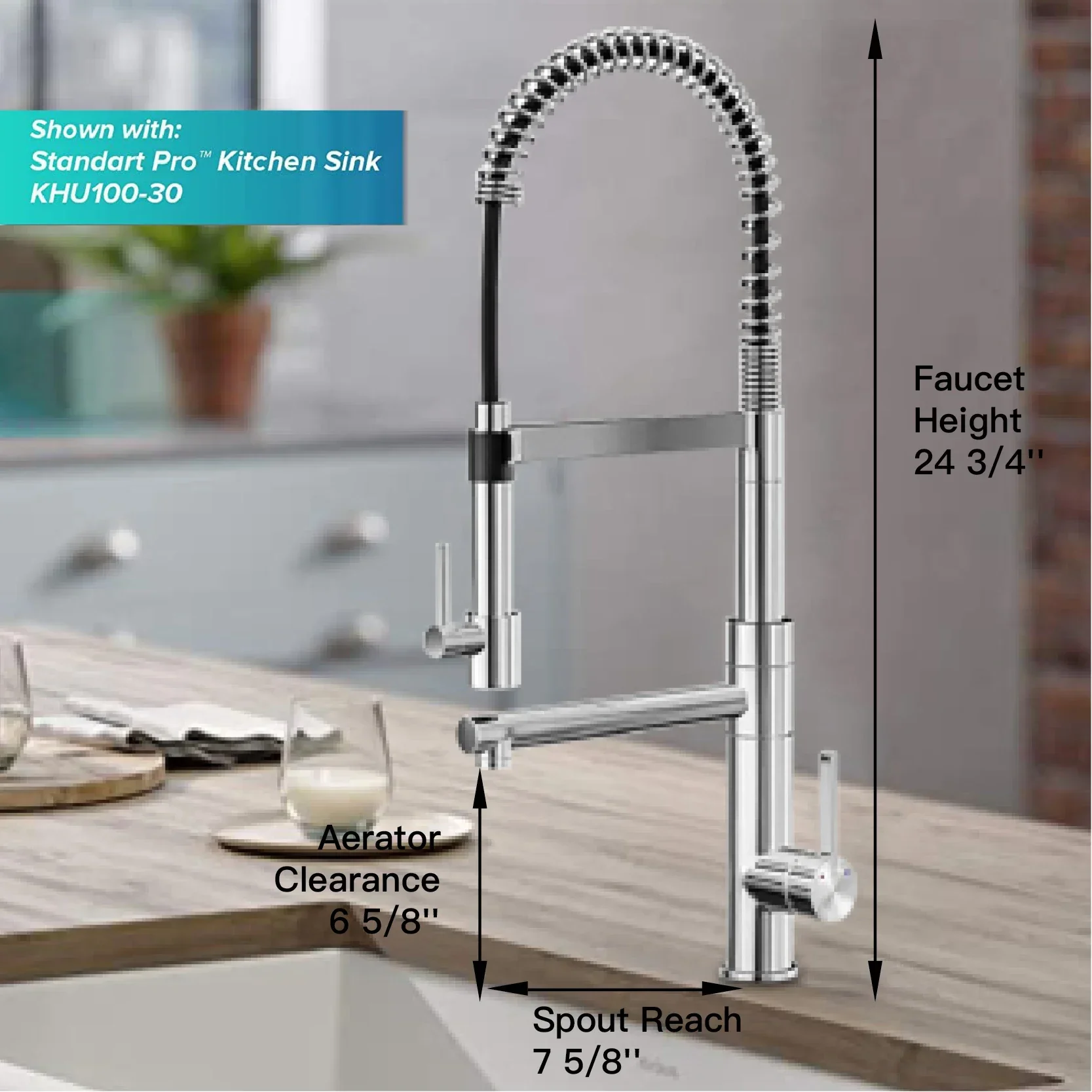 High-end luxury brass kitchen faucet magnetic suction design single-handle cold & hot dual-control 2-function kitchen island Tap