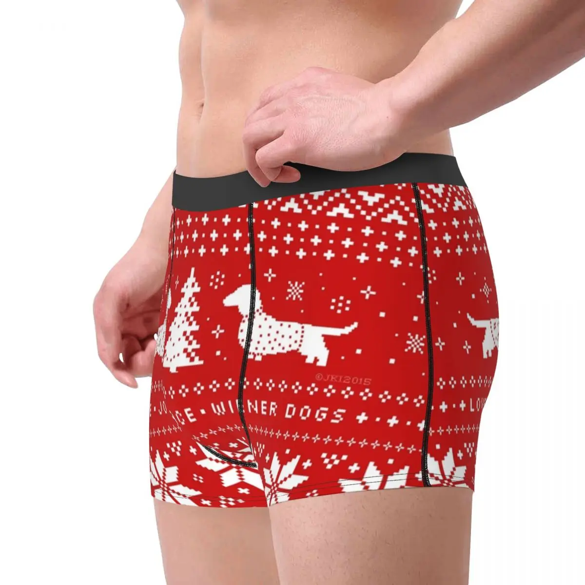 Dachshund Dog Christmas Holiday Boxer Shorts For Men 3D Print Male Animal Pet Underwear Panties Briefs Soft Underpants