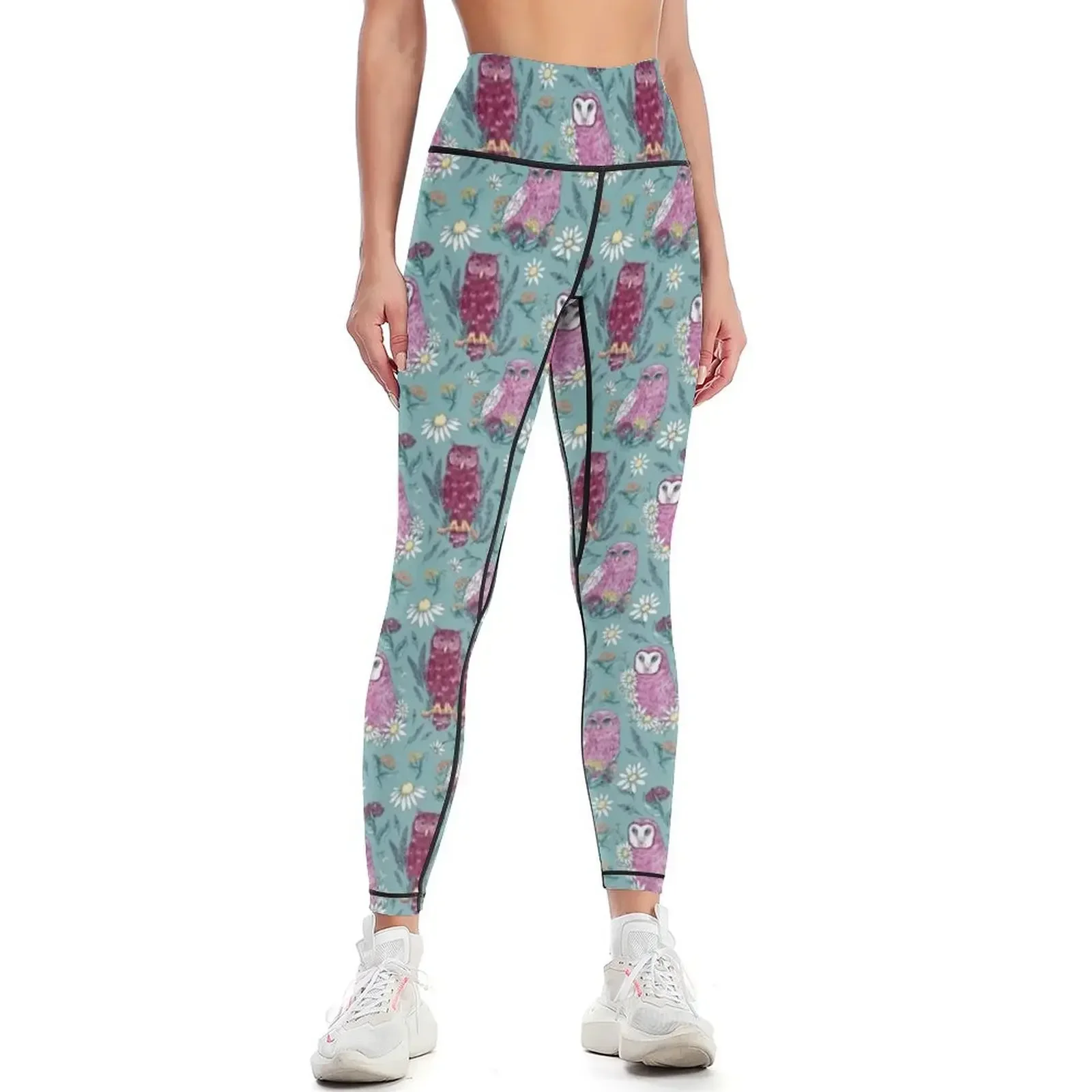 

Floral Owls Pattern Leggings high waist workout clothes for Women's sports pants jogging pants Womens Leggings