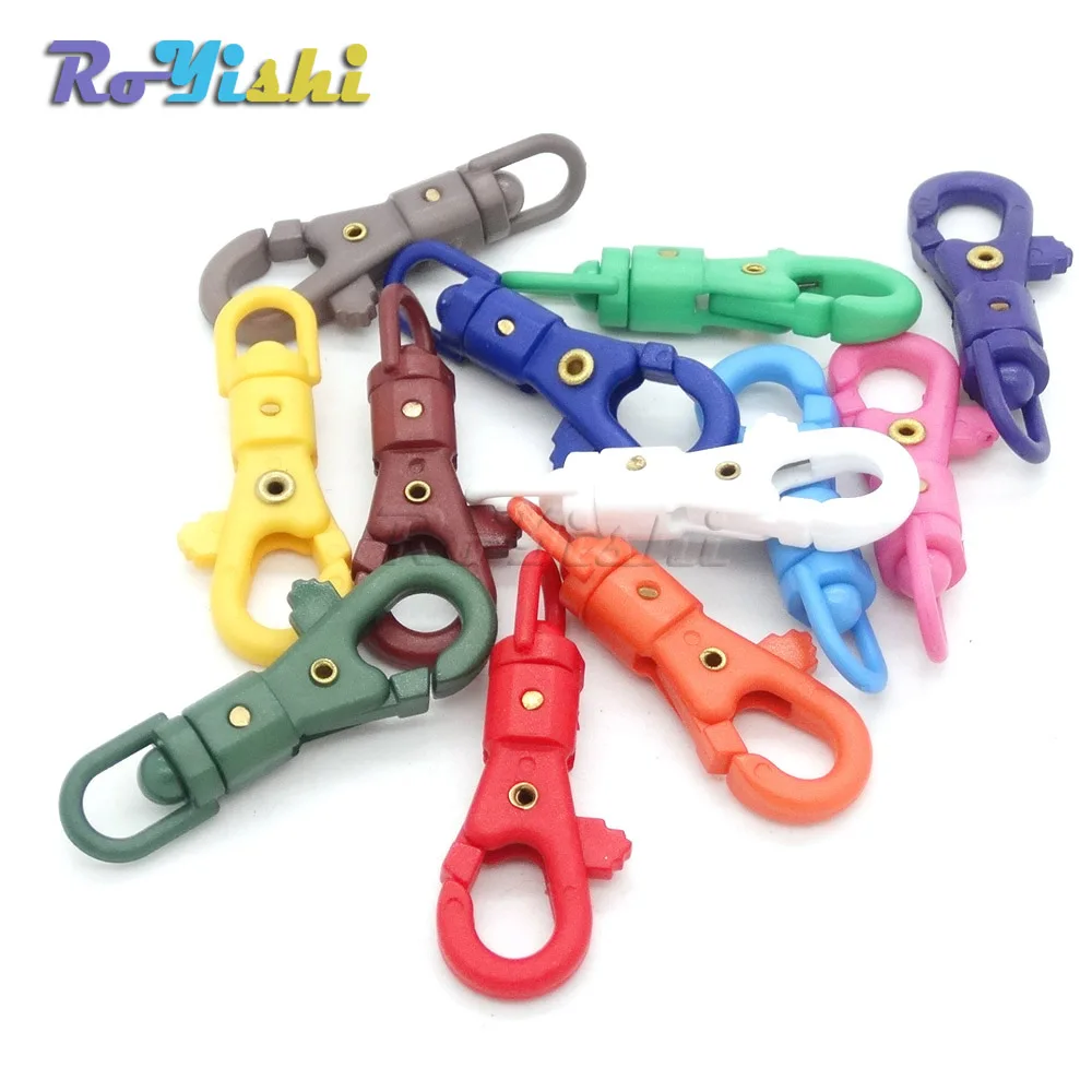 12pcs/pack 1/4\'\' Swivel Snap Colorful Plastic Hook For Weave Paracord Lanyard Buckles Backpack Webbing