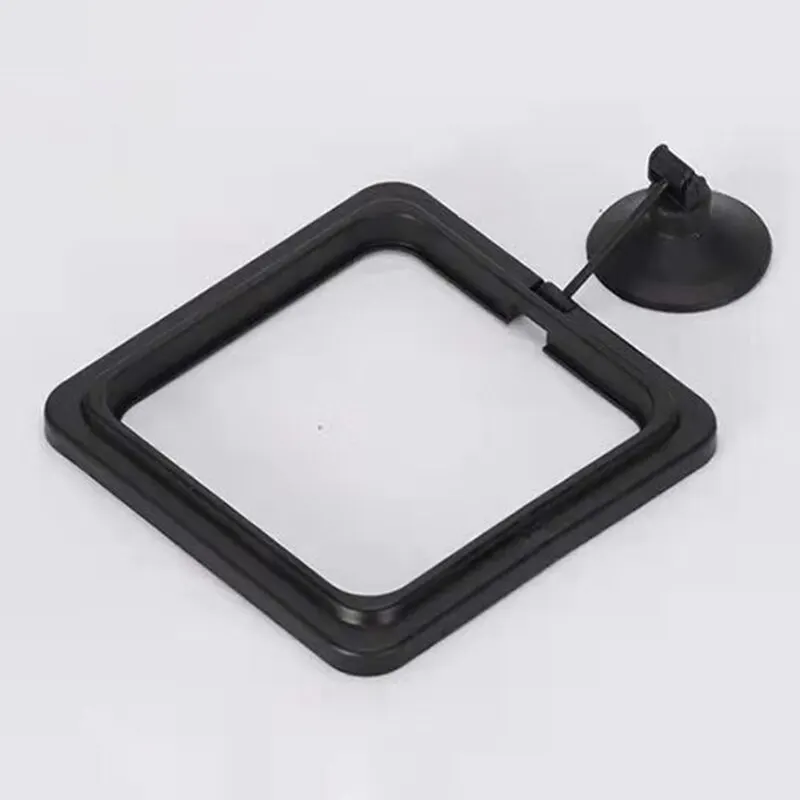 Aquarium Feeding Ring Fish Tank Station Floating Food Tray Feeder Square Circle Accessory Fish Food Feeder Suction Cup Black