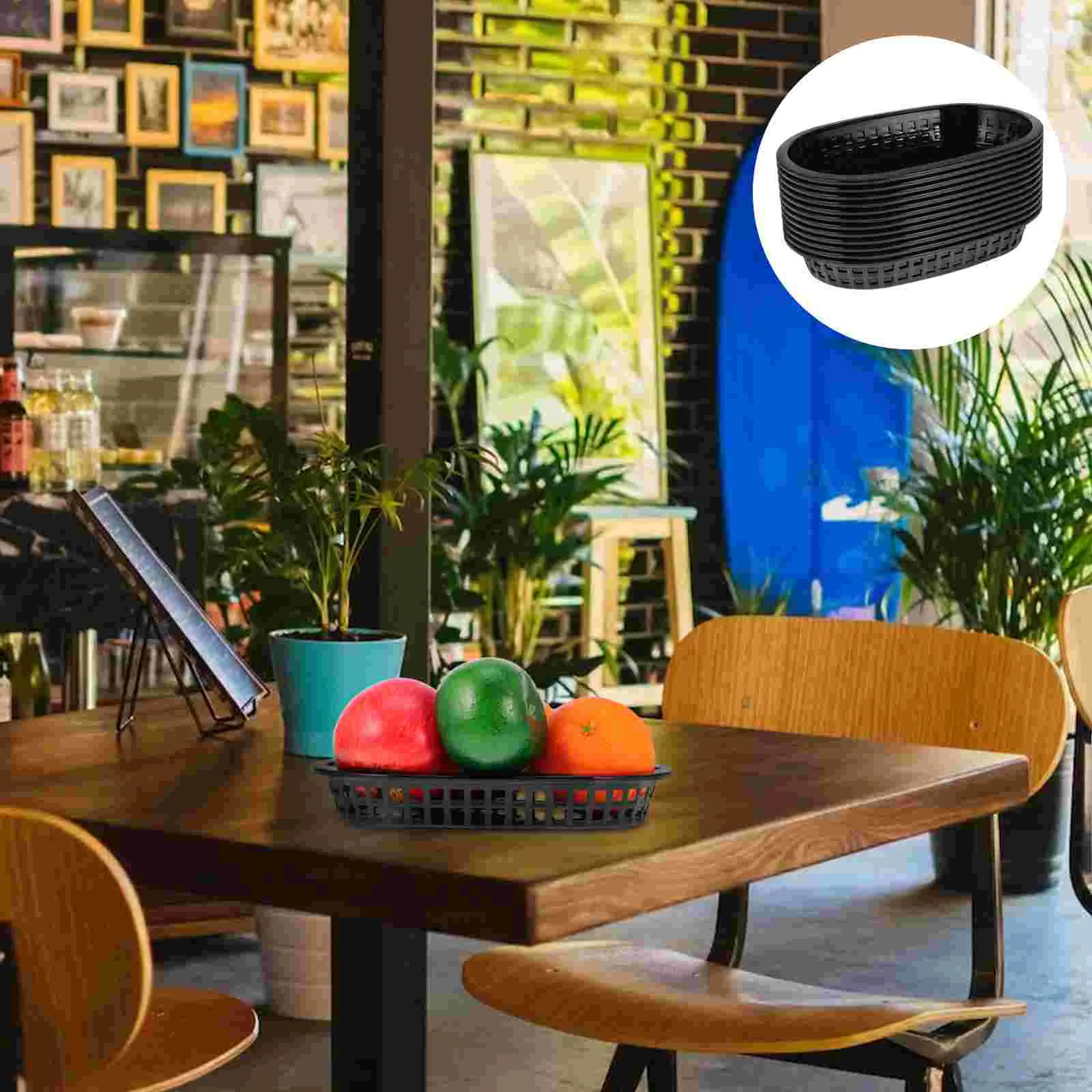 

12 Pcs French Fries Hamburger Basket Baskets for Shelves Fruit Trays Plastic Dishes Snack Dessert Practical Storage Store