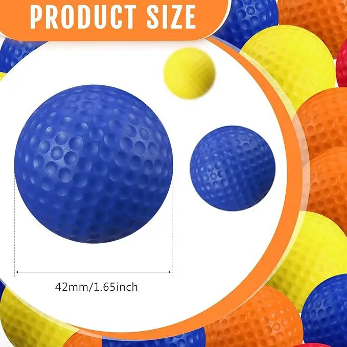 Pgm 10/20 Pack Foam Golf Practice Balls - Realistic Feel and Limited Flight Colorful Training Balls for Indoor or Outdoor