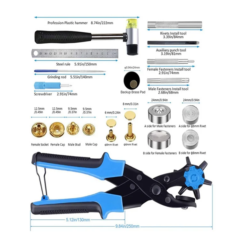 Practical-1Sets Button Fasteners Press Studs + Installation Tools Kit For Clothes Garment Bag Shoes Leathercraft