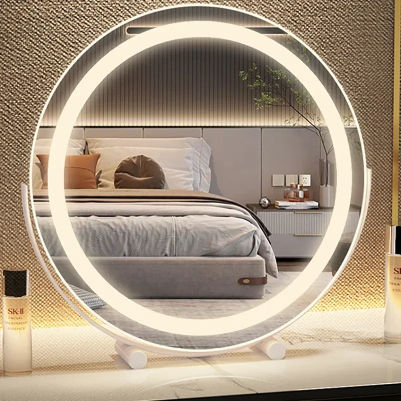 Modern Round Vanity Mirror Light Up Luxury Smart Mirror Magic Nook Bedroom Minimalist Meuble De Salon Living Room Decoration