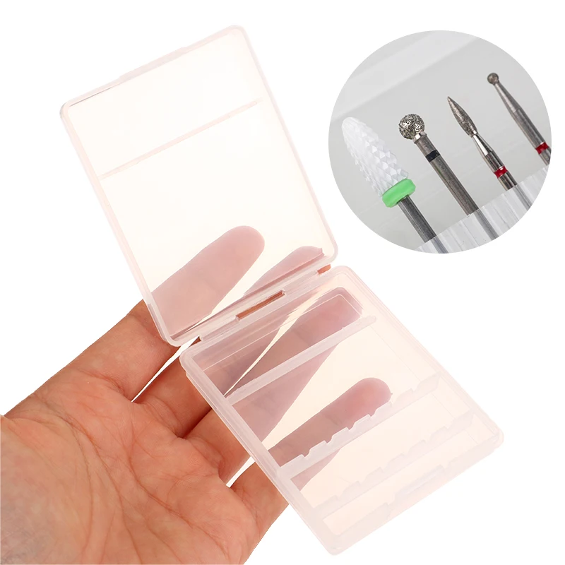 6/10 Holes Nail Drill Bits Storage Box Nail Grinding Head Holder Stand Display Dustproof Manicure Organizer Stand Plastic Box