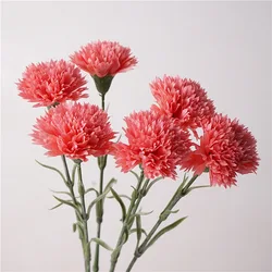 Artificial Carnation Branch High Quality Real Touch Fake Flowers Shopping Mall Decoration Simulation Flower White Carnations
