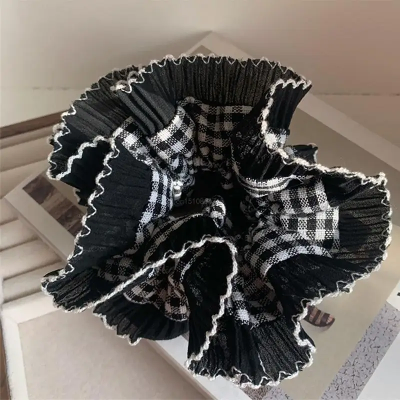 Vintage Lace Hair Scrunchies ThickUpdo Oversized Hair Scrunchy Elegant Donuts Hair Rope Scrunchy Women Ponytail Holder