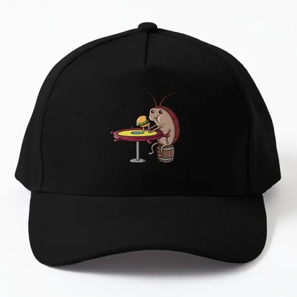 Krusty Krab Cockroach  Baseball Cap Hat Mens Sport Boys Bonnet  Casual Women Casquette Outdoor Fish Snapback Solid Color Black