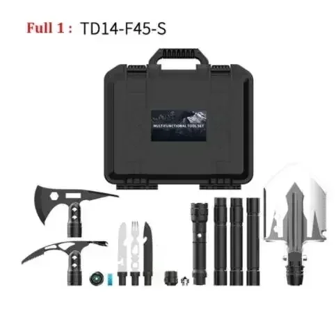 RDDSPON Đa Năng Quân Sự Xẻng Cho Cứu Sinh Đa Năng Axe Pickaxe Xẻng La Bàn & Đèn Cắm Trại Bộ Dụng Cụ