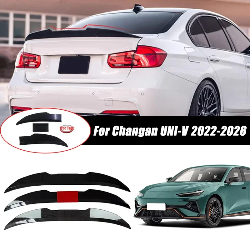 3pcs Sedan Rear Trunk Spoiler For Changan UNI-V 2022-2026 Adjustable DIY Modified Trunk Spoiler Automotive Accessories
